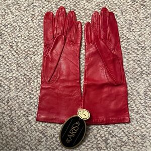 Aris red leather gloves